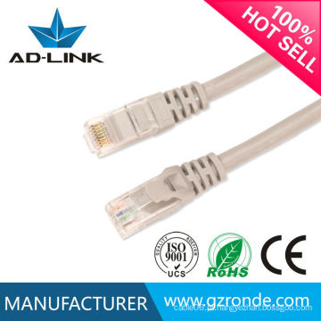 Cat6 Rj45 cabo de remendo 568B / 568A 24AWG Cat5e Cu cabo de remendo UTP para conector de banda larga